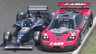 Williams-Renault F1 vs McLaren F1 GTR at Monza