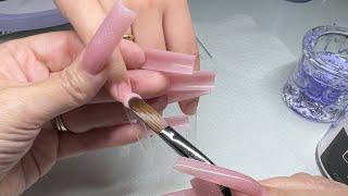 Long Acrylic Nails Tutorial | Lavender French