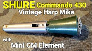 Vintage Shure Commando 430 Harp Mike w/ Mini CM Element + Pignose Hog 20 Amp -Harmonica Microphone
