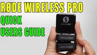 QUICK START: RODE Wireless PRO