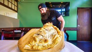 BARTENDER DOUBTS I CAN FINISH THEIR PANZAROTTI CHALLENGE! | BeardMeatsFood