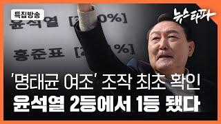 [특집방송]‘명태균 여론조사’ 조작 최초 확인... 윤석열 2등에서 1등 됐다 - 뉴스타파