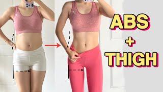 [艾琳] 20分钟瘦肚子瘦大腿运动 | 20 Min Belly & Thigh Burn Workout