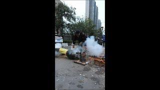 Amazing Traditional Bomb Popcorn Making Process - 74 years older man with 60 years of experience