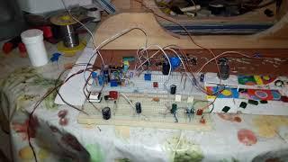 Homemade loop antenna, medium wave transistor radio audio amplifier test