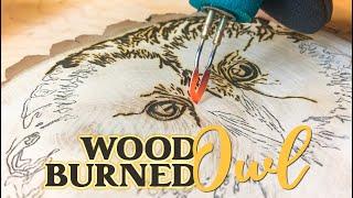 Wood Burned Owl | Pyrography Time Lapse | Wood Burning Ideas