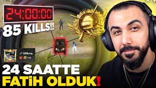 24 SAAT ARALIKSIZ FATİHE KASMA CHALLENGE 85 KILLS!!  (DESTANSI ÇERÇEVEYİ ALDIK) | PUBG MOBILE