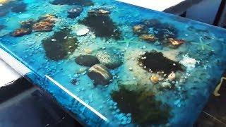 5 Most Amazing Epoxy Resin and Wood Ocean Table - Latest Awesome DIY Woodworking Projects