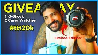 (India) 20k Subs GIVEAWAY: 3 Winners | Casio, G-Shock