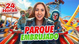 24 HORAS VIVIENDO en un PARQUE de DIVERSIONES EMBRUJADO | Carolina Díaz