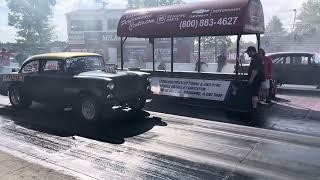 Finnegan and Buck McCoy race off at the Milan dragway  go 55 gassers