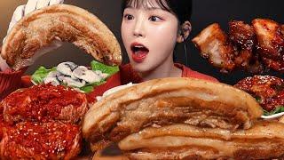 Whole Boiled Pork with Spicy Kimchi and Oysters Mukbang ASMR