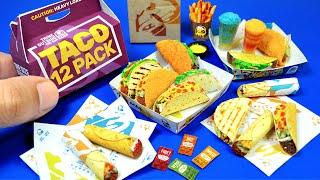 DIY Miniature Taco Bell Burrito Nachos Fries Realistic Doll Fast Food Dollhouse Hacks Doll Crafts