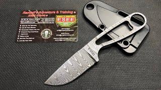 ESEE Damascus Izula Knife Survival Neck Knife w/ Sheath / new / unboxing / quick review / comparison