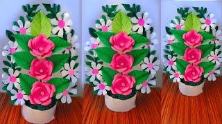 beautiful flower bouquet making with paper  / diy flower bouquet