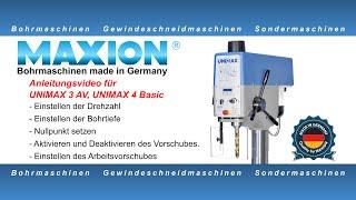 MAXION Tutorial UNIMAX 3 AV / UNIMAX 4 Basic 1/2 [deutsch]