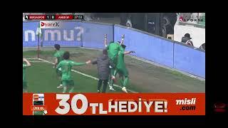 BURSASPOR 1 0 AMEDSPOR GOL  ÇAĞATAY YILMAZ