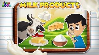 MILK PRODUCTS - Types of dairy products - Kids Vocabulary - Puntoon Classroom