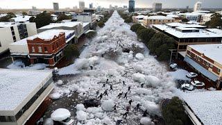 Queensland today! Tennis ball-sized hail hits cars and houses, people shocked