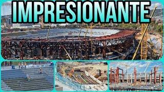 OBRAS CAMP NOU(17 de Septiembre)️Mas escuadras , avanzando con la pintura de las gradas