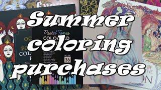 Adult coloring books haul and new art materials/ Summer 2024