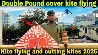 Double pound cover kite flying 🪁🪁2025 |￼￼ double pound Kite flying and cutting kites 2024#kiteflying