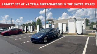 Largest Set Of V4 Tesla Superchargers In The United States