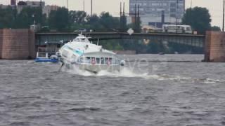 Meteor - Hydrofoil Boat On Neva River In St. Petersburg Russia 1 - Stock | VideoHive 12879648