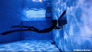 【FiDive】Chilling Around at the -5M Pool with A Tiny Window | Freediving Pool