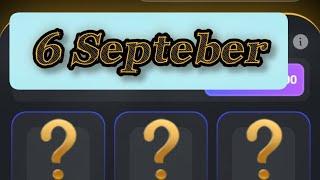 6 September Daily Combo Card Hamster||Hamster Kombat  ka Daily Combo Card