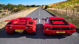 FERRARI TESTAROSSA vs LAMBORGHINI COUNTACH - BATTLE OF THE CLASSICS