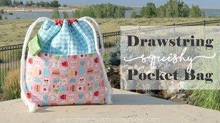 Drawstring Squishy Bag with Pocket Tutorial