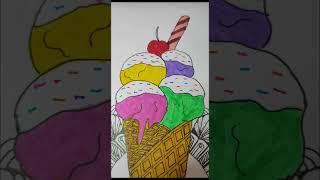 Ice cream Mandala Art Design  || Mandala Art Design || #youtubeshorts #shorts