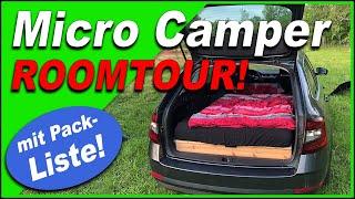 ROOMTOUR #008  Was habe ich alles dabei? | Micro Camper | Vanlife | Kombi Camper | Auto schlafen