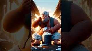 The thirsty farmer drinks the juice of watermelon than the pigeon brings the oranges|#ai #pigeon