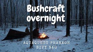 Bushcraft overnight in the Vermont woods. (With the Aquaquest Pharaoh bivy bag)