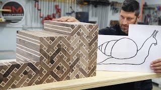 Amazing sculpture carved from patterned wood