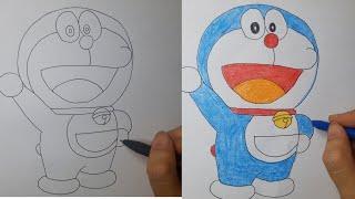 Vẽ Doraemon/ draw doraemon/vẽ nhân vật truyênn tranh, hoạt hình/ Ngọc NguyễnTV