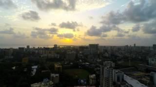 Sunset Mumbai Drone View Stock Footage