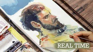 PAINT WITH ME | real time watercolor portrait tutorial