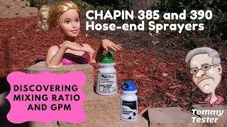 Chapin 385 and 390 Hose-end Sprayer Tests | Mixing ratio and GPM