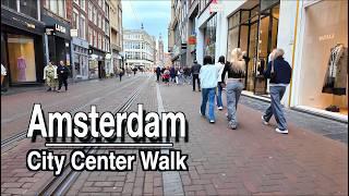 Amsterdam October Fall City Center Walk  |5k 60 UHD|  City Sounds