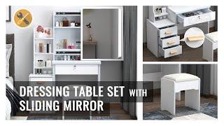 Dressing Table Set with Sliding Mirror | Installation Guide