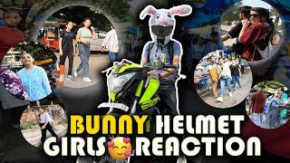 Cute Girls Reaction On Bunny Helmet / Market Reaction Vlog / Gareeb Vlogs