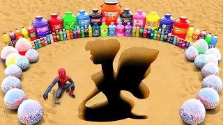 How to make Butterfly with Orbeez, Giant Pepsi, Monster, Fanta, Mtn Dew, Coca Cola vs Mentos
