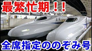 【自由席なし】最繁忙期！全席指定ののぞみ号に乗ってみた！