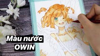 Review màu nước Owin giá rẻ | Vẽ tranh cung Cự Giải | Zodiac Watercolor Speed Paint