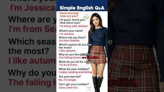  Simple English Q&A | Practice English | #shorts