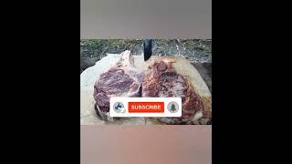 How To Grill the BIGGEST Steak on a Marble Stone!  #shorts