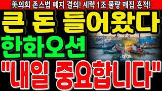 [한화오션 주가전망] [단독]큰 돈 들어왔다내일 중요합니다 美의회 존스법 폐지 결의이란 전쟁 미국 에너지수출 수혜  JP모건 목표가 상향  